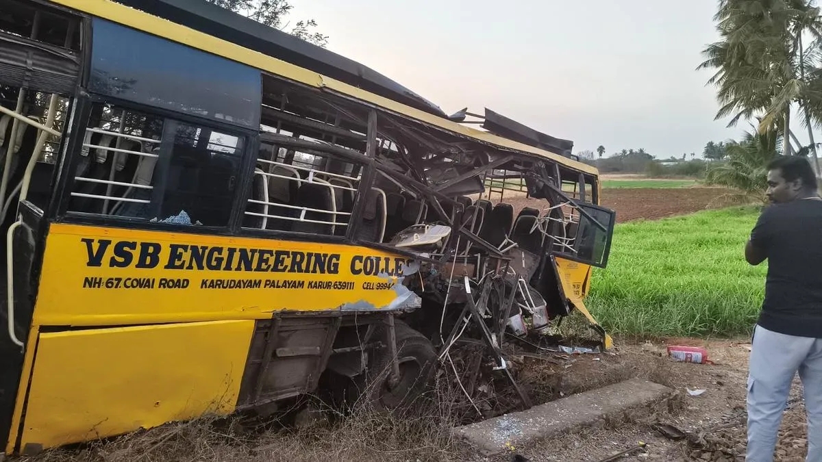 23 students injured as goods train rams college bus in Karur