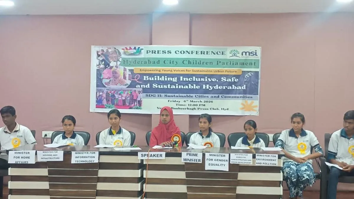 Children&rsquo;s Parliament calls for zero-eviction policy, cleaner air and safer spaces in Hyderabad