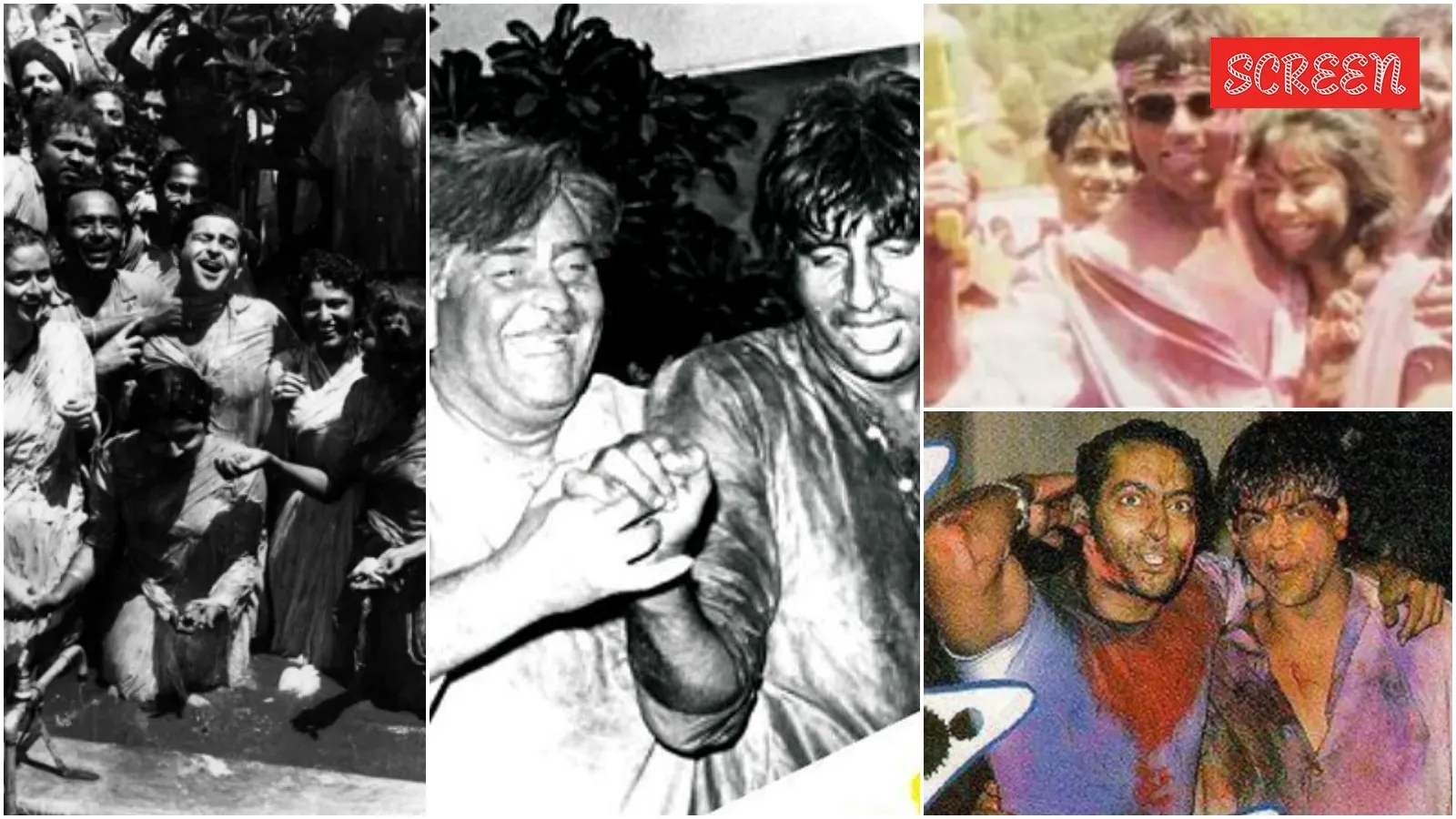 From RK Studio&rsquo;s wild bashes to Shah Rukh Khan pushing Gauri in water: Iconic photos that define Bollywood&rsquo;s legendary Holi legacy