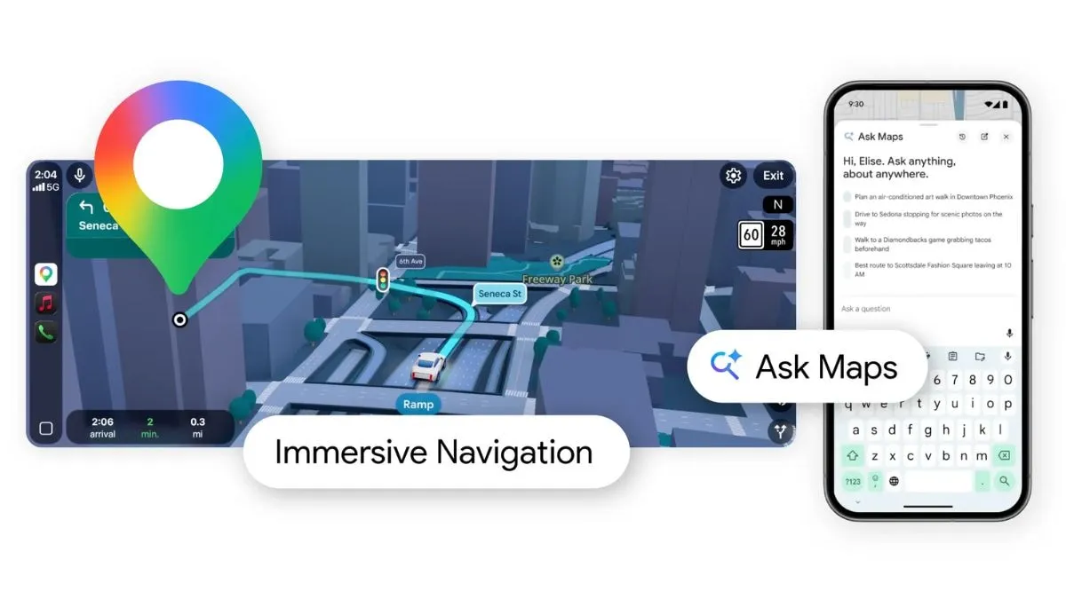 Google Maps Gets Gemini-Powered &lsquo;Ask Maps&rsquo; Feature; Adds Immersive Navigation for Driving