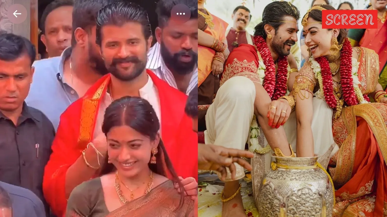 Newlyweds Vijay Deverakonda and Rashmika Mandanna visit TTD temple in Hyderabad, seek blessings and distribute sweets to fans. Watch videos