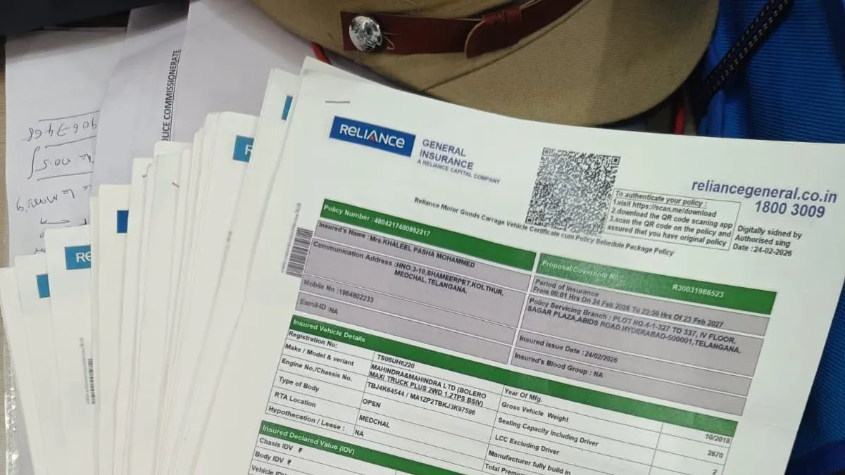 Nine arrested in Hyderabad for fabricating vehicle insurance policies; racket active since 2020