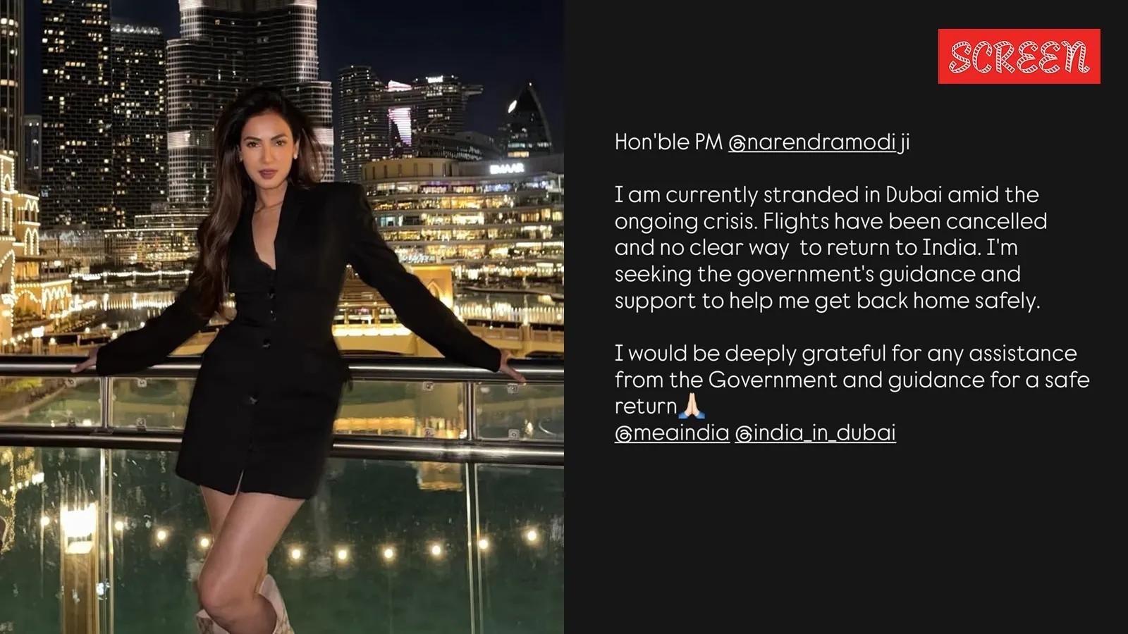 Sonal Chauhan stranded in Dubai, seeks assistance from Indian govt: &lsquo;Help me get back home&rsquo;