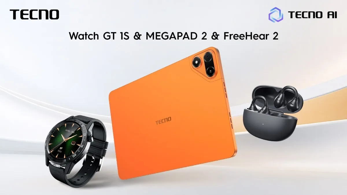 Tecno Megapad 2, Tecno Watch GT 1S and Tecno FreeHear 2 Unveiled at MWC 2026: Availability, Features